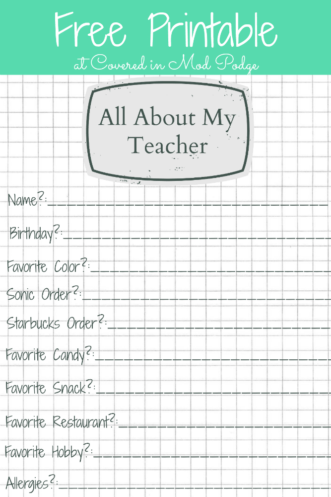 all about my teacher worksheet