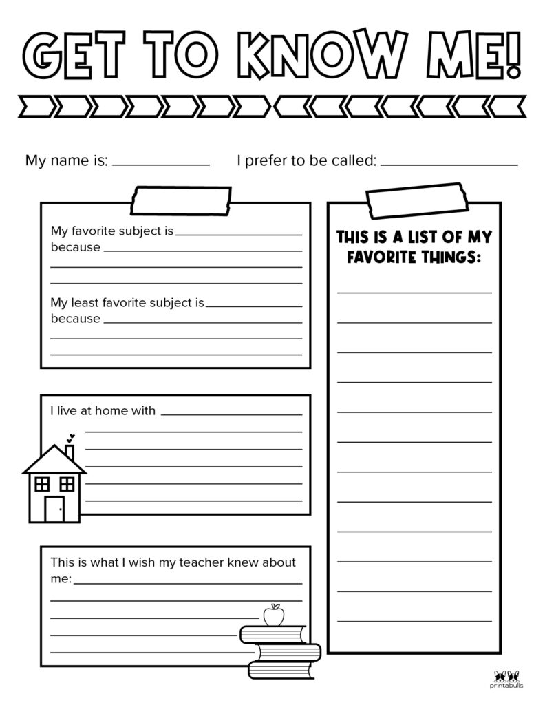 All About Me Printable Worksheets - 50 FREE Printables | Printabulls