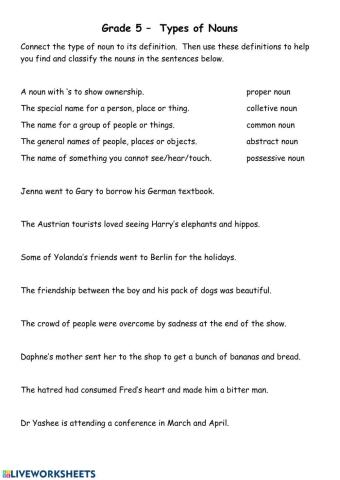 Types of Nouns | Sherish Freislich  