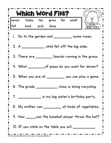 all kinds of worksheet