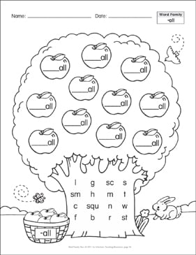 all word family worksheet printables