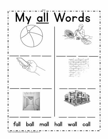 all word family worksheet printables