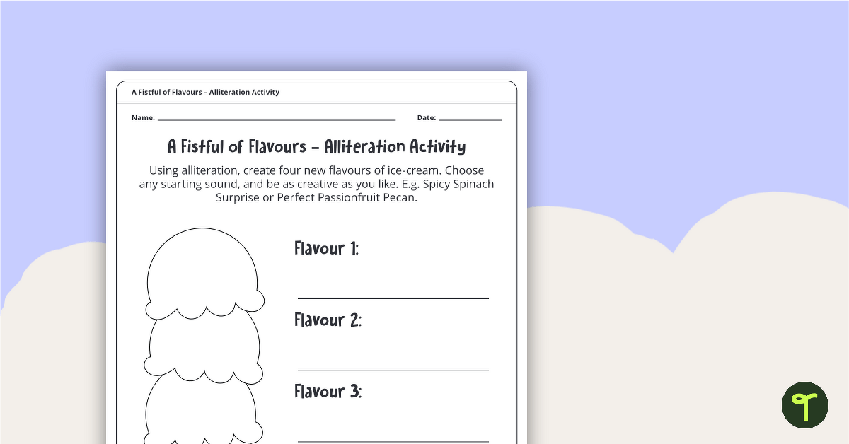 A Fistful of Flavours Alliteration Activity | Teach Starter
