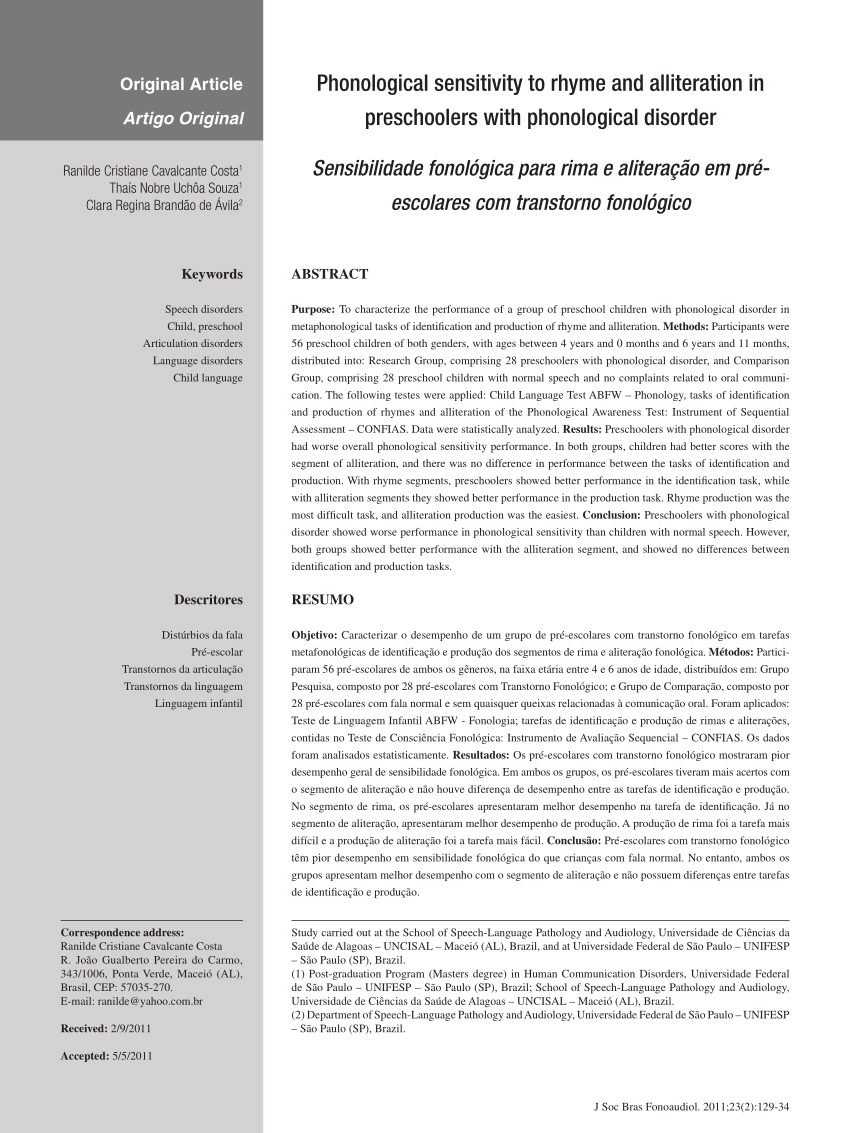 PDF) Phonological sensitivity to rhyme and alliteration in ...