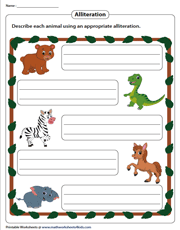 alliteration poems worksheet