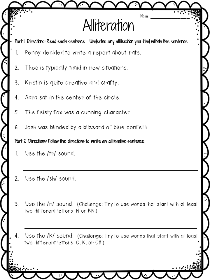 Alliteration Anchor Chart (plus a free worksheet!) | Crafting ...