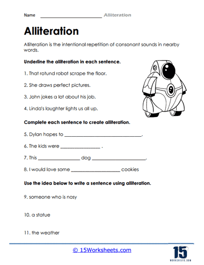 Alliteration Worksheets - 15 Worksheets Library