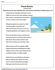 Alliteration Worksheets