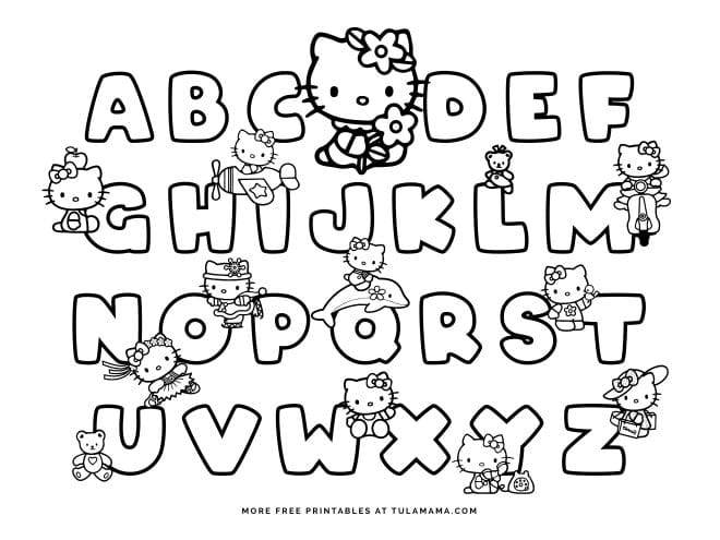 Free Hello Kitty Printables And ABC Coloring Pages - Tulamama