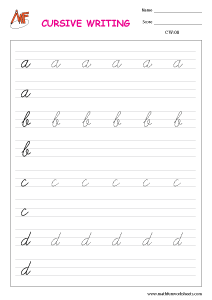 Cursive Writing Practice Sheets - Free Kids Worksheets