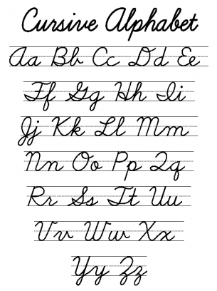 alphabet cursive worksheet