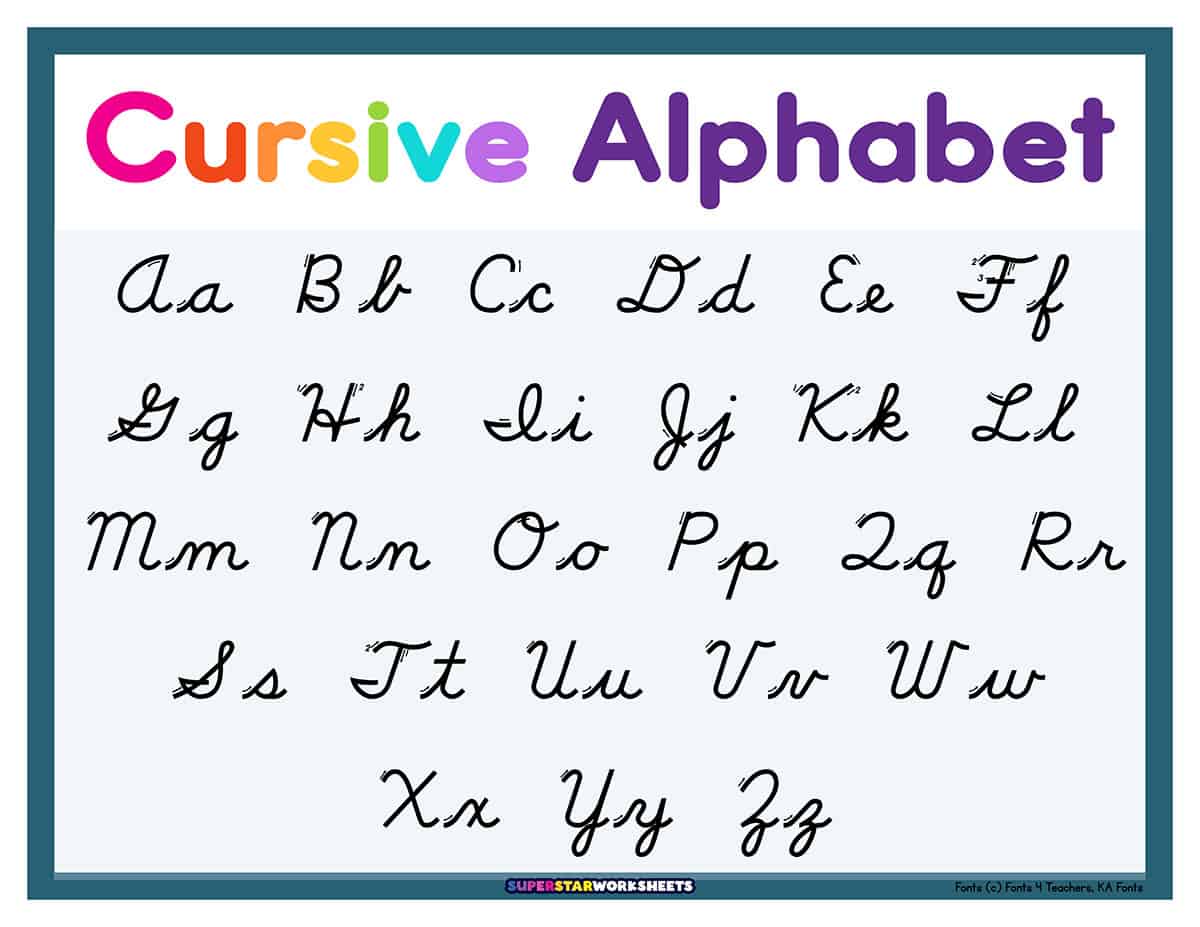 Alphabet Cursive Worksheets for Easy Handwriting Practice (Free ...