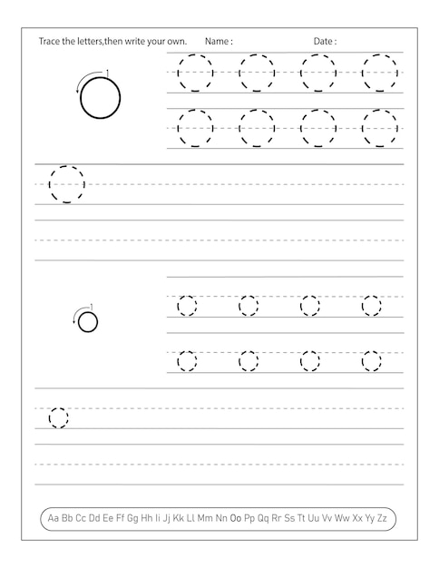 Premium Vector | Alphabet Handwriting Practice Worksheets For ...