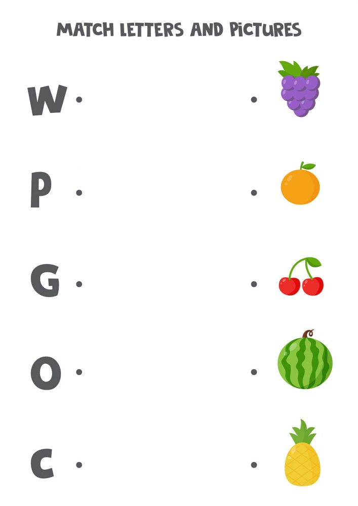 alphabet kindergarten matching worksheet