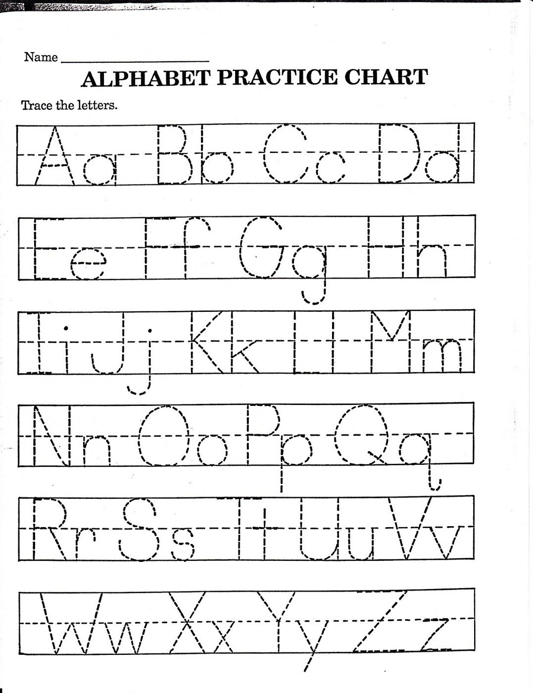alphabet kindergarten worksheet