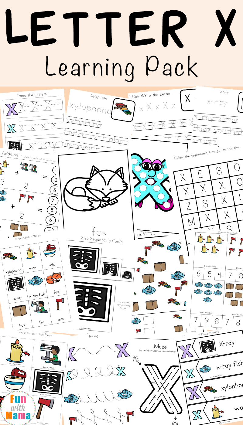 alphabet letter x worksheet for preschoolers