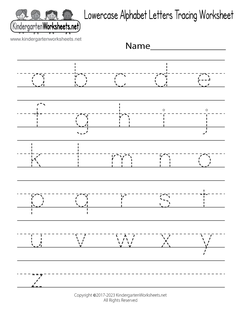 Lowercase Alphabet Letters Tracing Worksheet - Free Printable ...