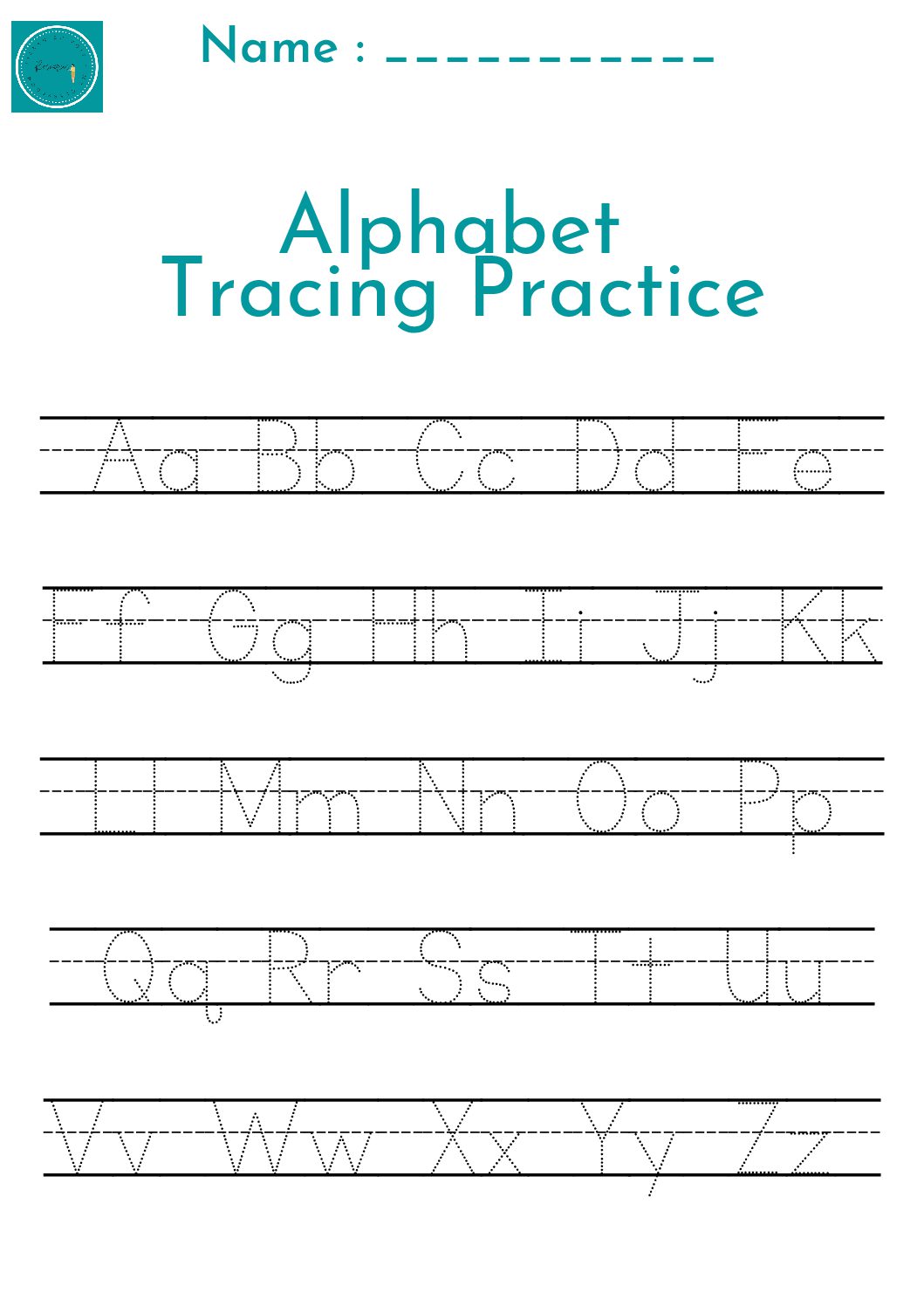 Free printable trace the alphabet letters worksheet • Teacha!