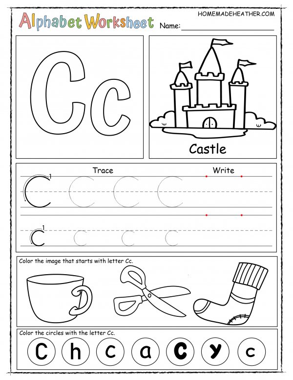 Free Alphabet Printable Worksheets » Homemade Heather