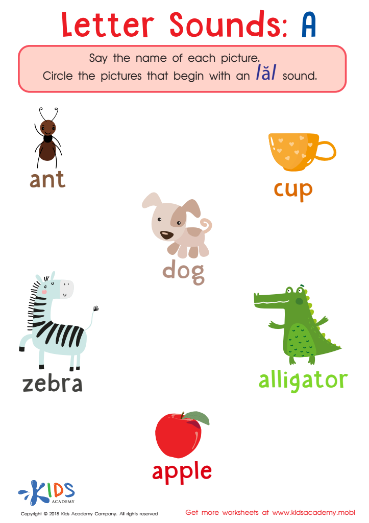 Letter A Sounds Worksheet: Free Phonics Printable for Kids