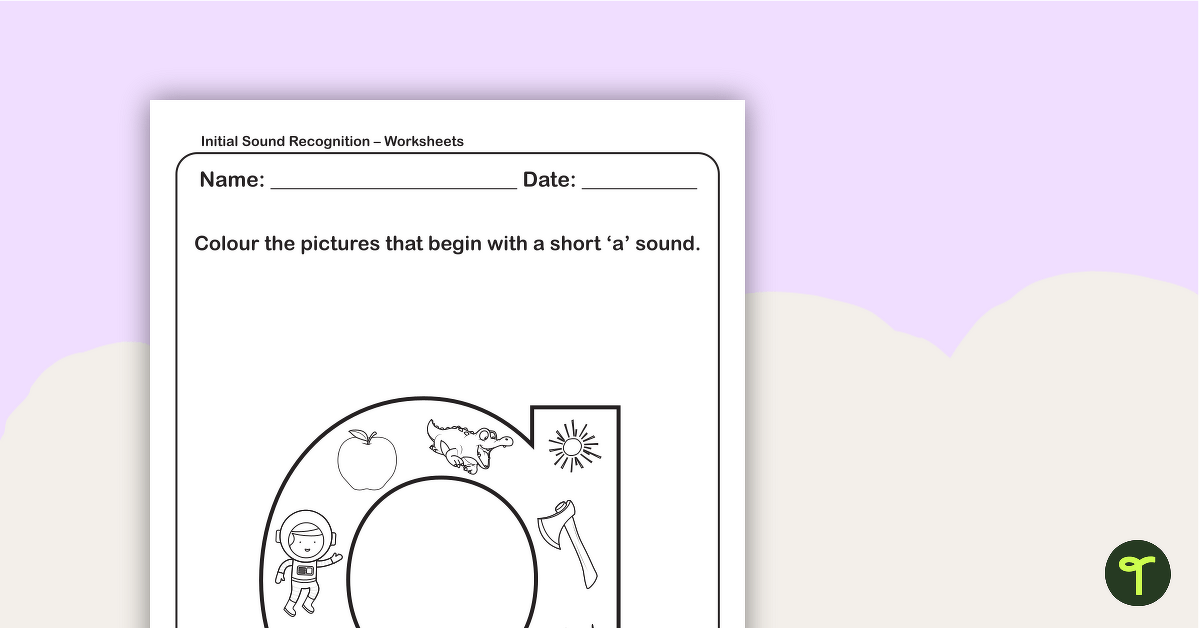 Letter Sounds Worksheet - Lowercase a | Teach Starter