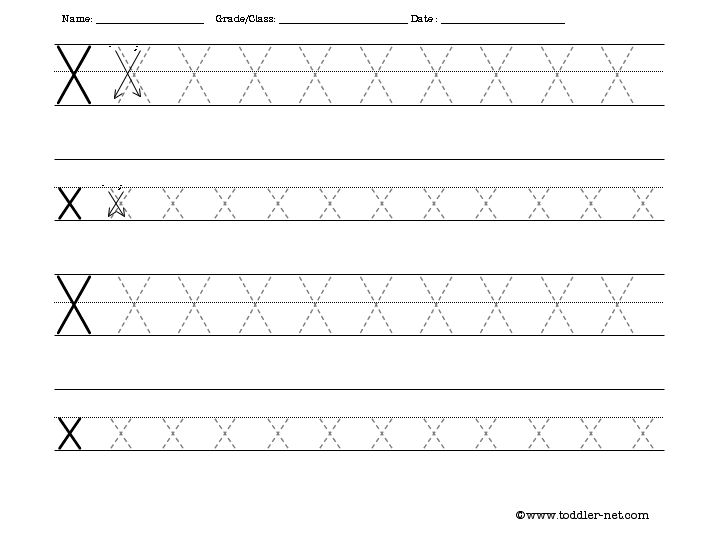 Letter X Tracing Worksheets - Free Printable