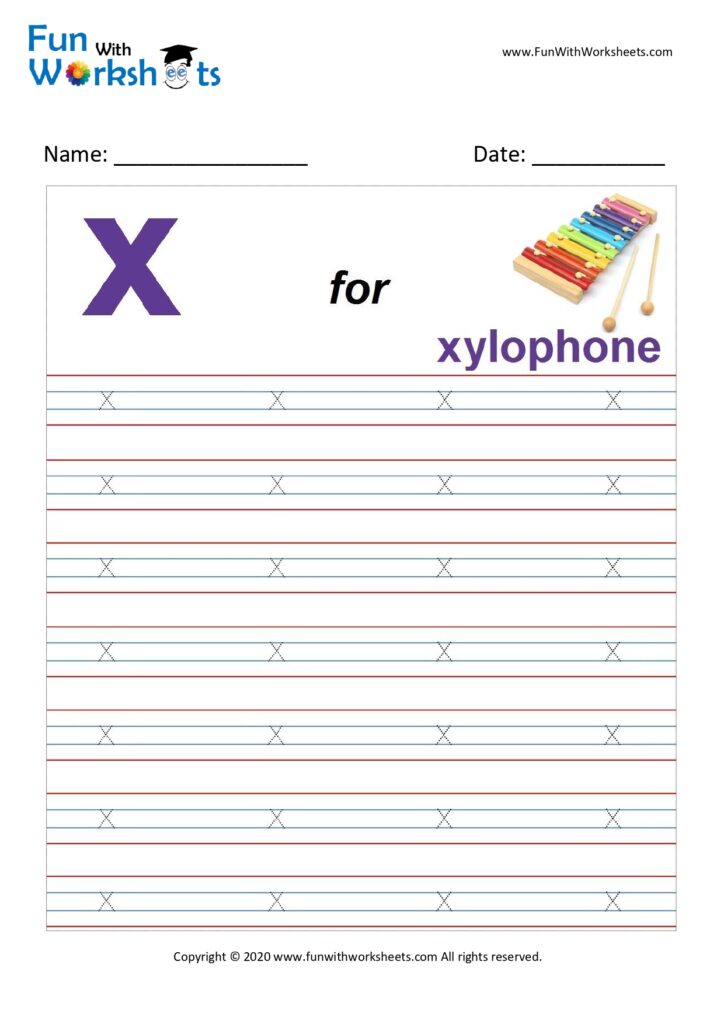 alphabet tracing worksheet x