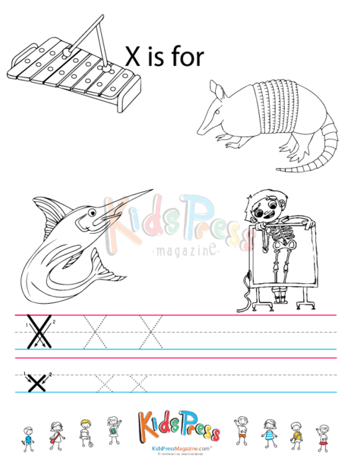 alphabet tracing worksheet x