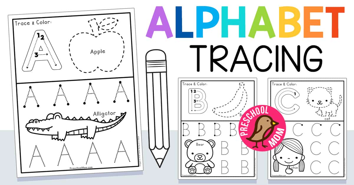 Alphabet Tracing Worksheets - Preschool Mom