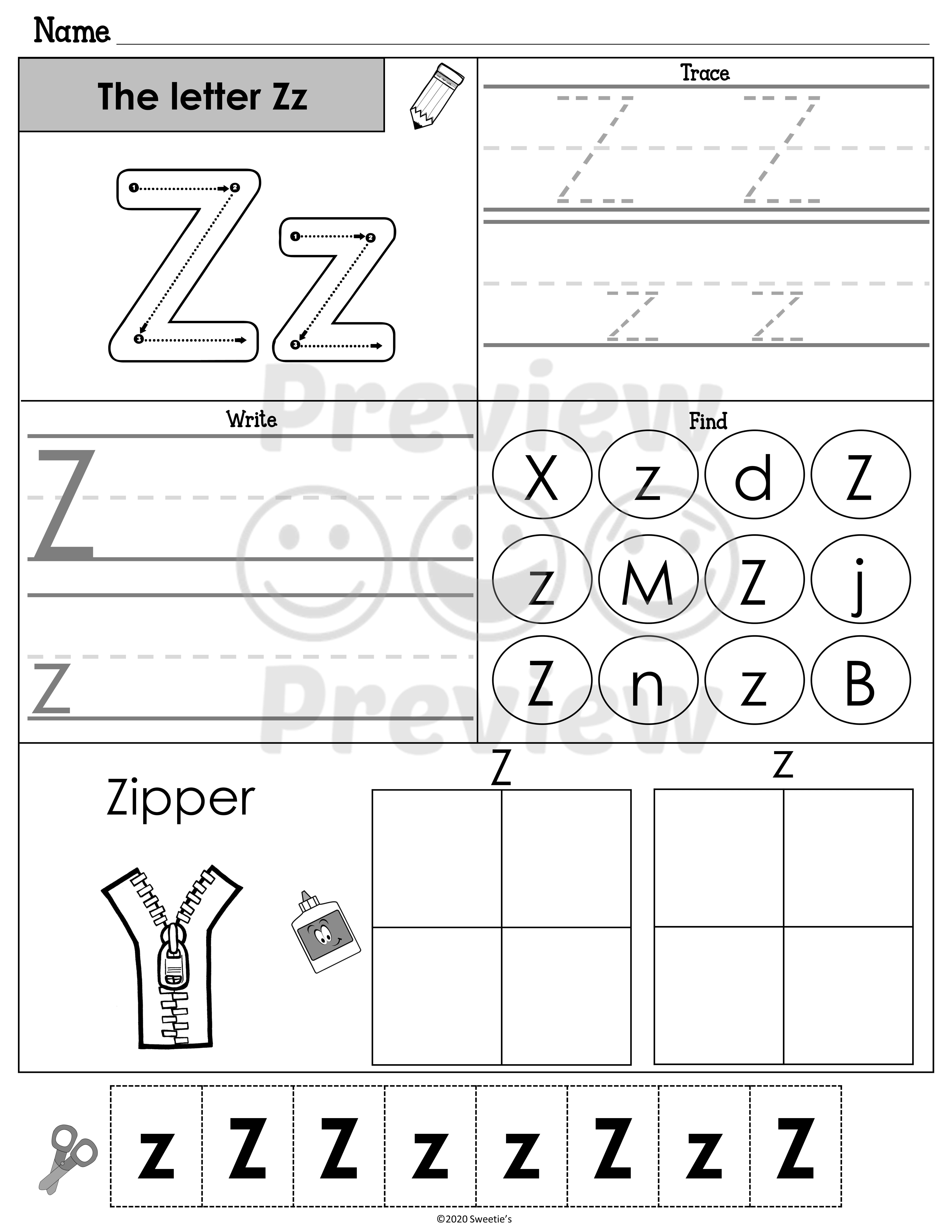alphabet worksheet for kindergarten