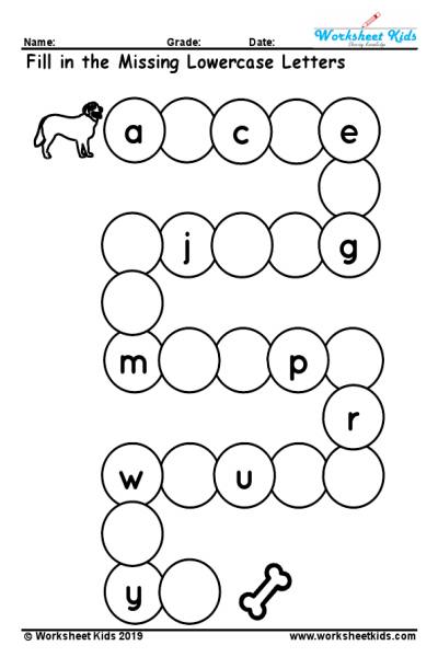 Missing Alphabet - Free Printable PDF - Worksheets kids