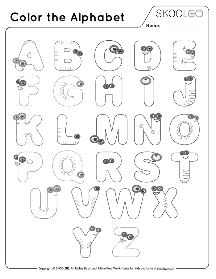 alphabet worksheet toddlers