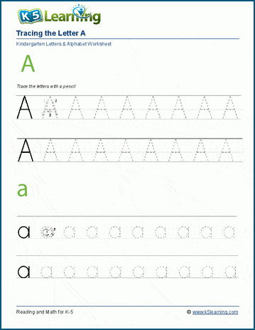 Kindergarten Tracing Letters Worksheets | Worsheets library