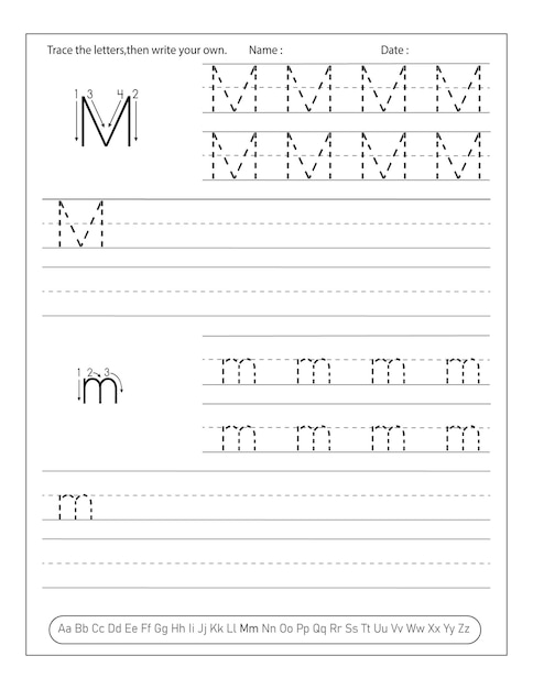 alphabet writing worksheet for kindergarten