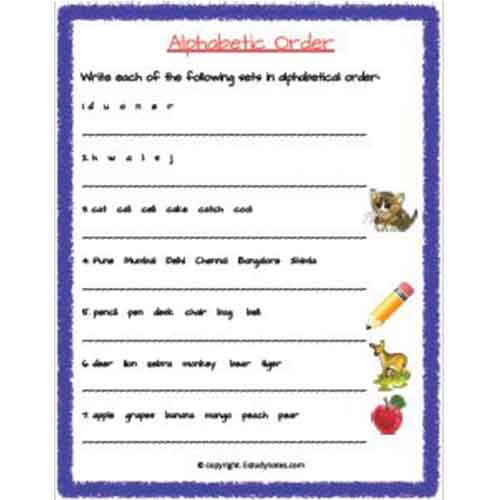 English Alphabetical Order Worksheet 1 Grade 2