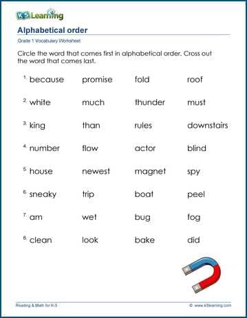 Alphabetical order worksheets | Worsheets library