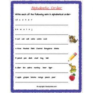 English Alphabetical Order Worksheet 1 Grade 2 - EStudyNotes