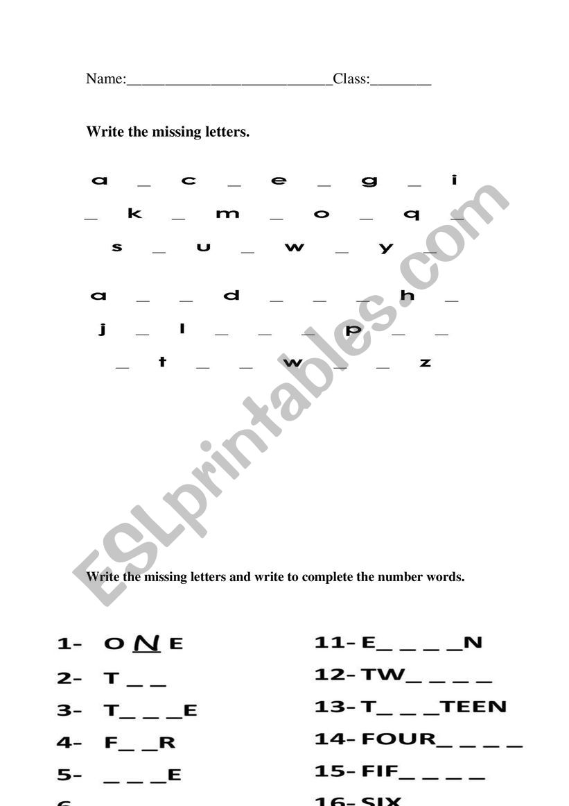 Free alphabets and numbers worksheet, Download Free alphabets and ...