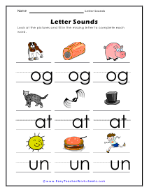 Letters and Sounds Worksheets