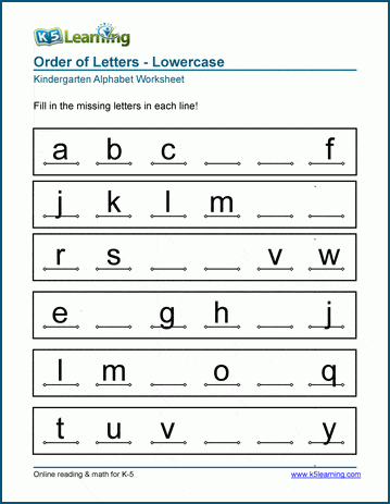 Alphabetical Order Worksheets for Preschool and Kindergarten | Worsheets library...