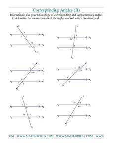 Corresponding Angles Lesson Plans &  Worksheets Reviewed by Teachers