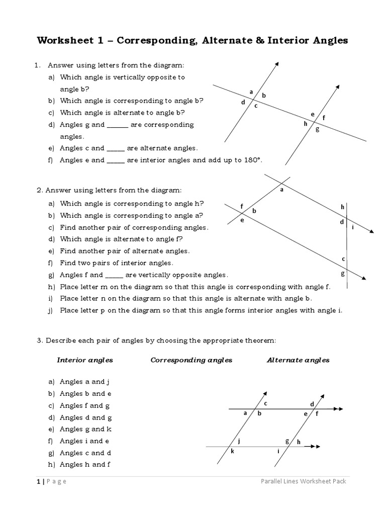 Parallel Lines Worksheets Pack PDF Worksheets Library Parallel Lines Worksheets Pack PDF Worksheets Library