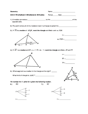 Median and Altitude of a Triangle Worksheet | airSlate SignNow