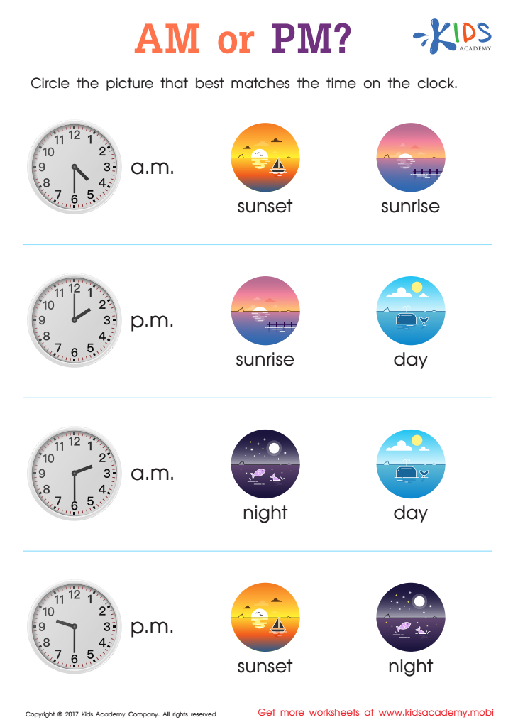 AM Or PM? Time Worksheet: Printable For Children, 57% OFF