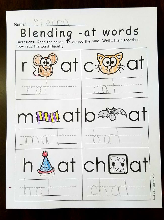 am word family worksheet for kindergarten
