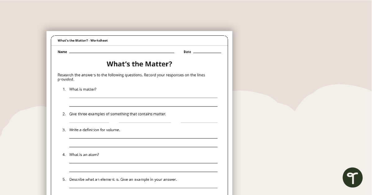 amazing matter worksheet answers