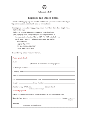 american airlines printable luggage tags