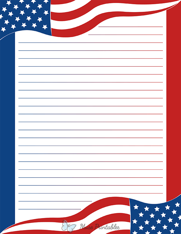 american flag stationery printable free