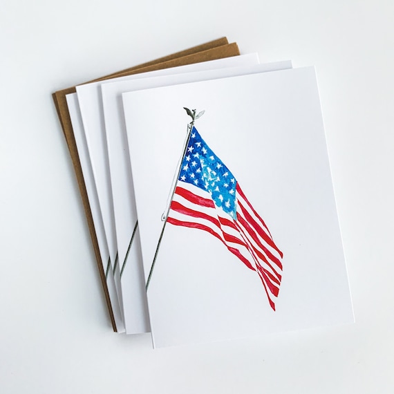 American Flag Watercolor Art Print — Simply Jessica Marie