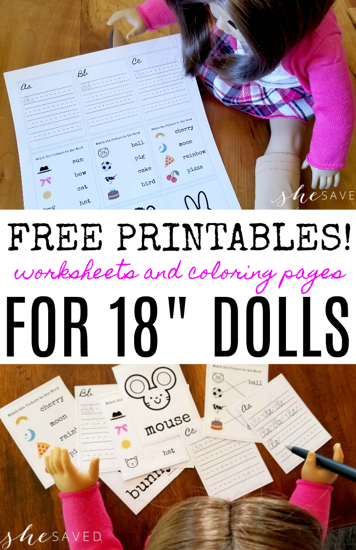 american girl doll sized printables